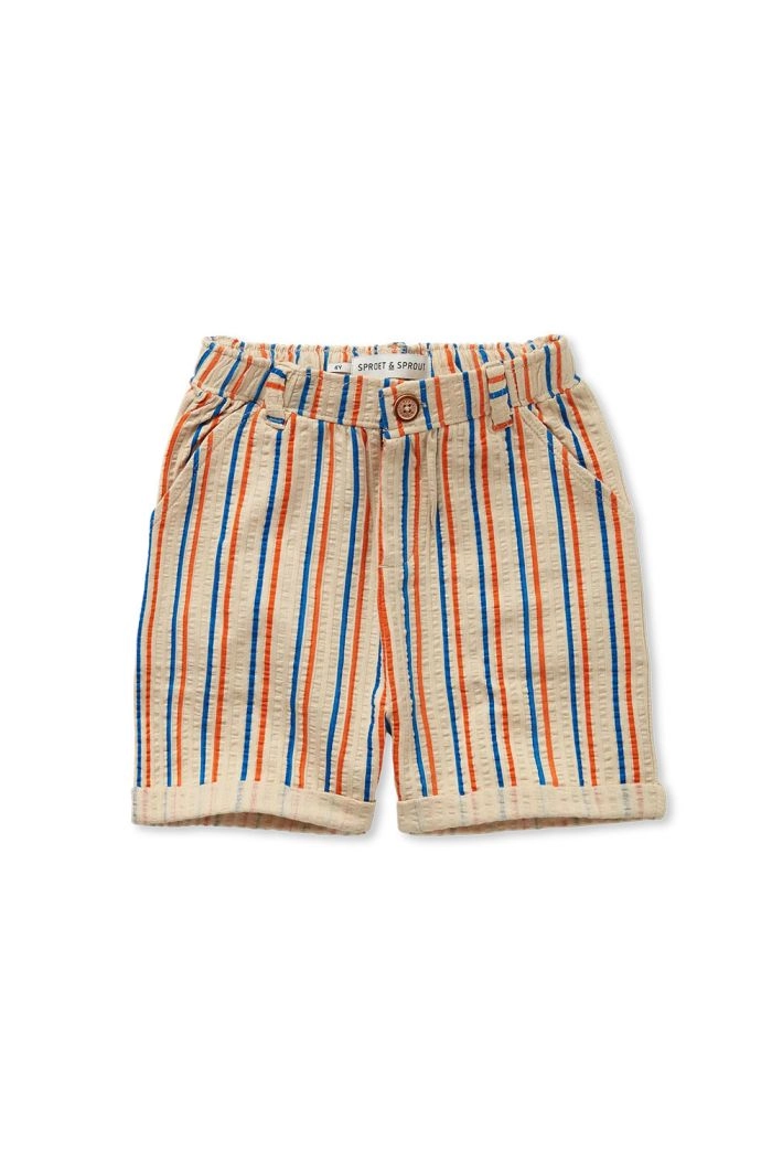 Sproet & Sprout Chino short small stripes Sesame_1