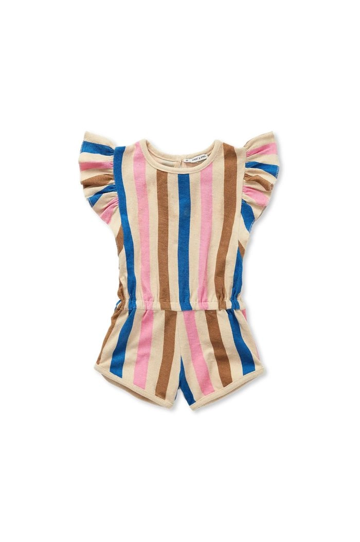 Sproet & Sprout Ruffle jumpsuit stripes print Sesame_1
