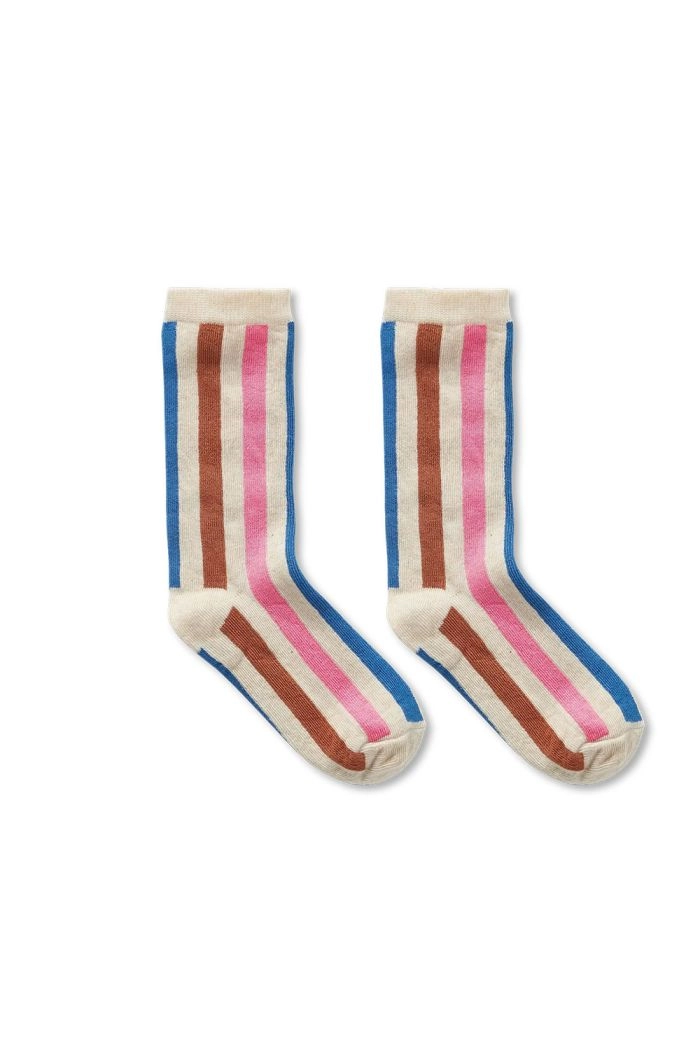Sproet & Sprout Socks mult stripe pink Sesame_1