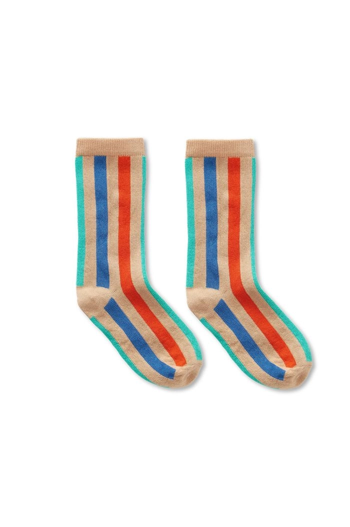 Sproet & Sprout Socks muli stripe green Sand_1