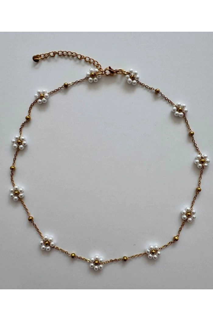 ByMelo Flower ketting wit _1