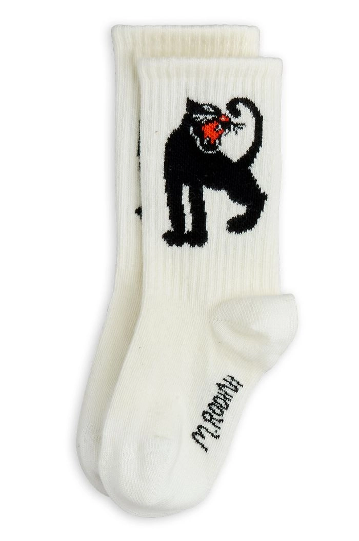 Mini Rodini Mini Rodini Panther socks White_1