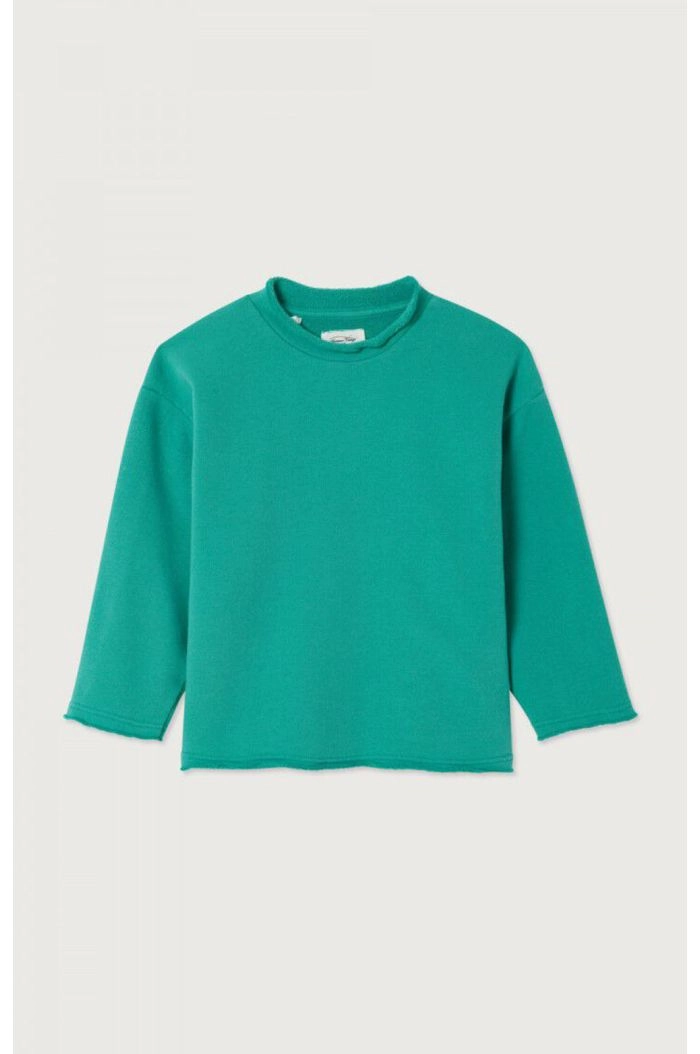 American Vintage Atubay Sweat Ml Col Rond Vert Canard_1