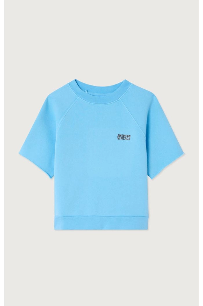 American Vintage Izubird Sweat Mc Col Rond Blue Ciel Vintage_1