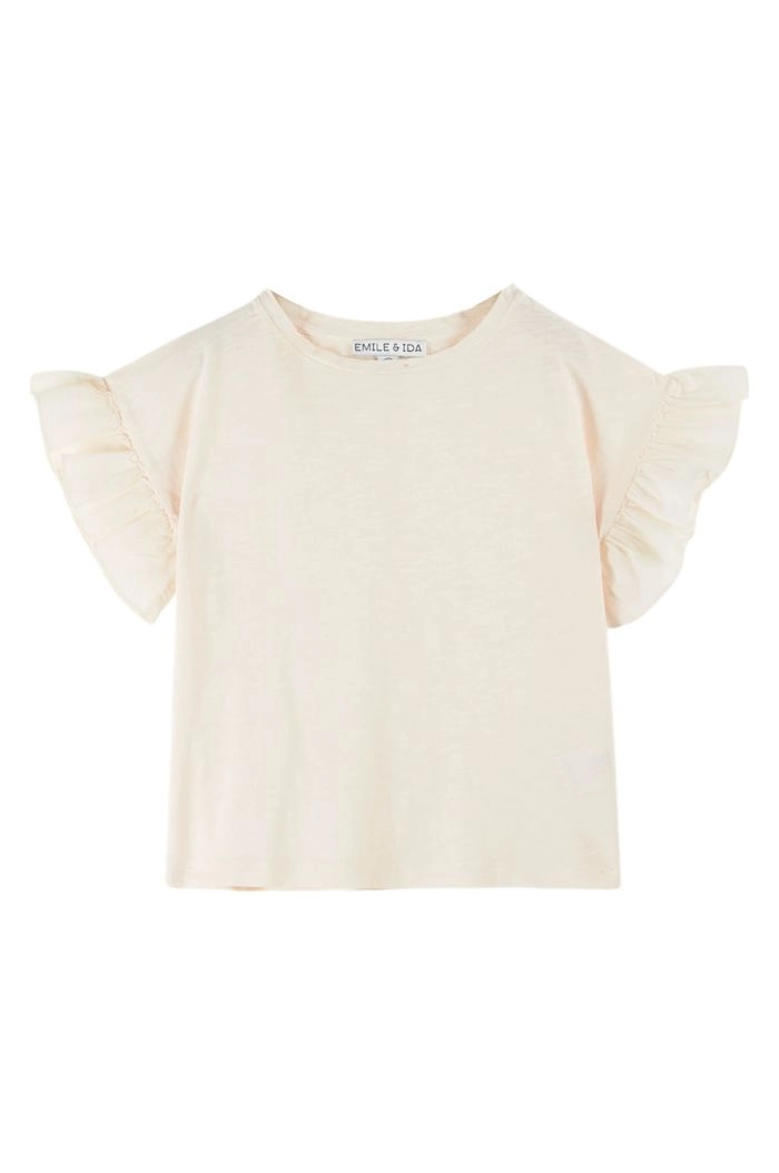 Emile et Ida Tee Shirt Jersey Flamme Creme_1