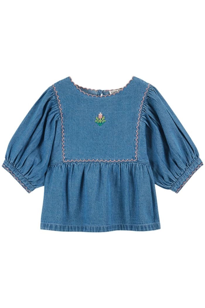 Emile et Ida Blouse Brodee Denim Denim Light_1