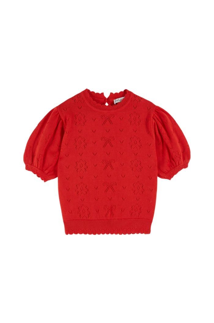 Emile et Ida Pullover Ajoure Coquelicot_1