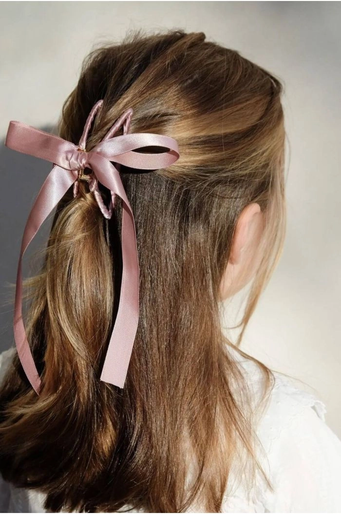 Mimi & Lula Ribbon Claw Clip Dusky Pink_2