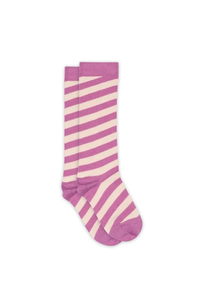 Melton Candy stripe knee socks 598 Rosebud_1