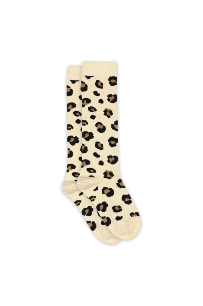 Melton Leopard knee socks 2274 Shortbread_1