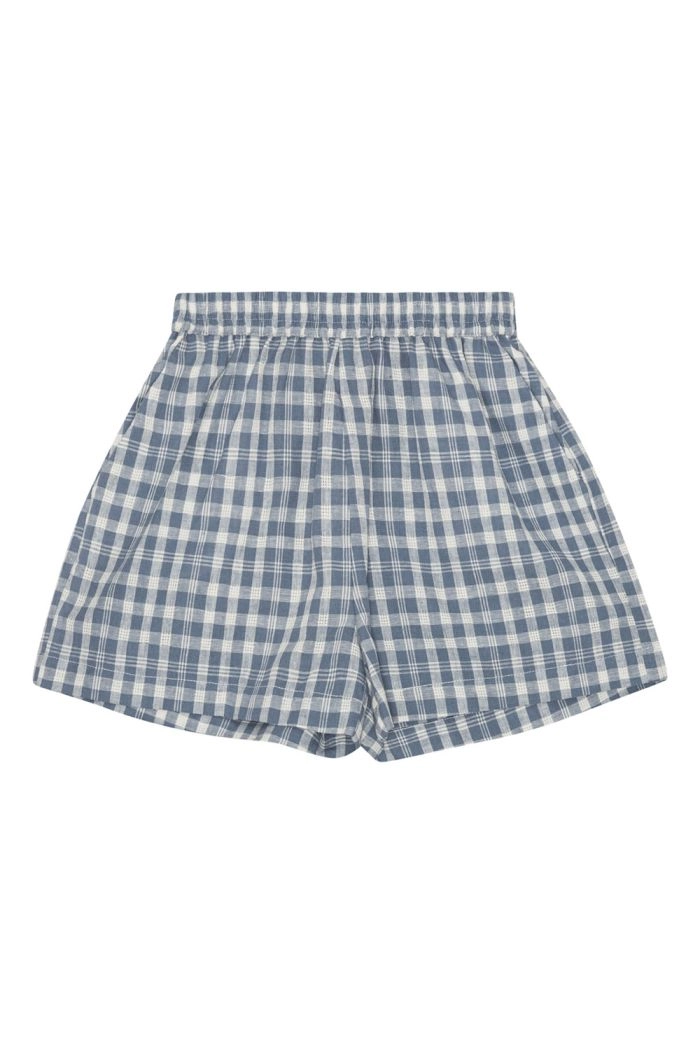 Brunobruno nation Theo Check Shorts Dusty Blue Check_1