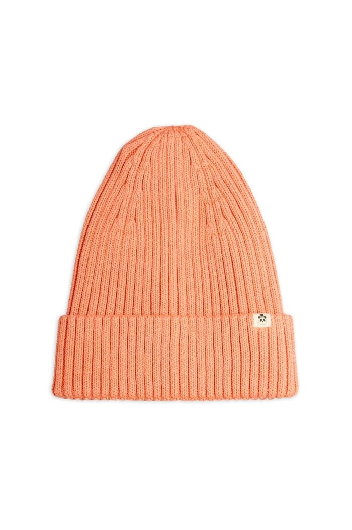 Mini Rodini Knitted Rib Fold Up Hat Pink_1
