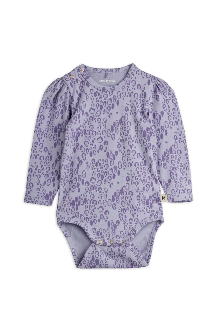 Mini Rodini Mini leopard aop puff sleeve ls body Purple_1