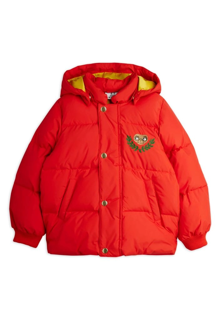 Mini Rodini E.T emblem hooded puffer Red_1