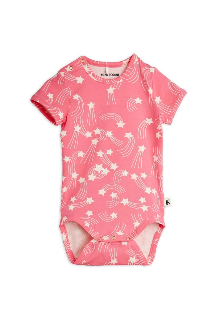 Mini Rodini Starfall All-Over Print ss Body Pink_1