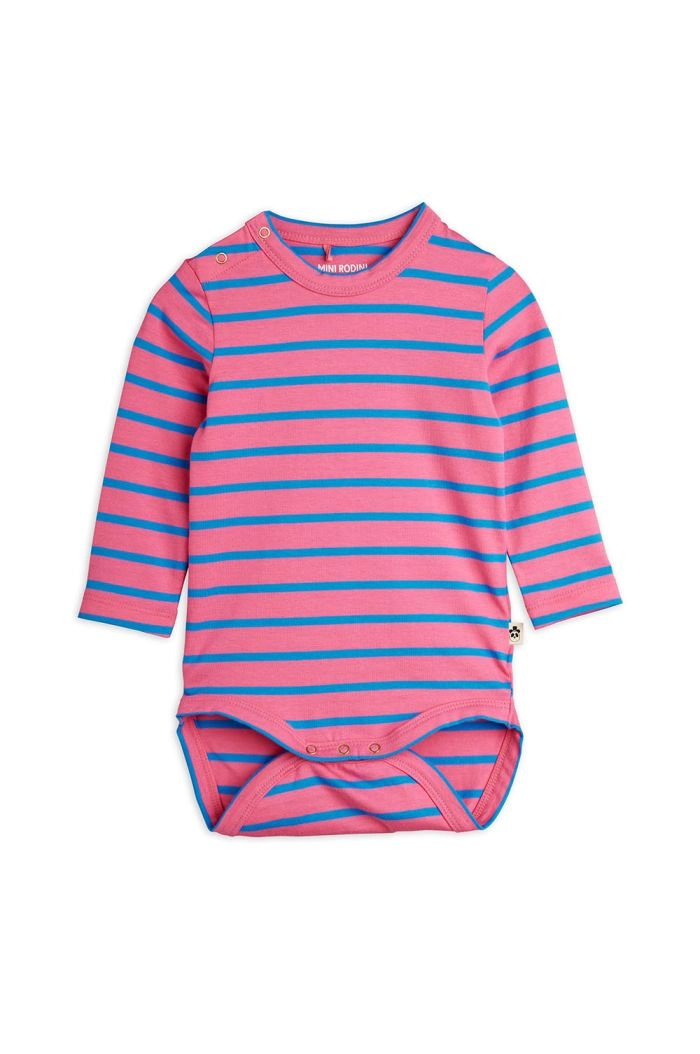 Mini Rodini Stripe Yd Longsleeve Body Pink_1