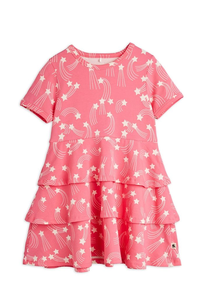 Mini Rodini Starfall All-Over Print ss Dress Pink_1