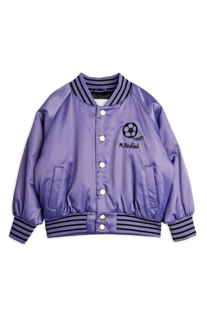 Mini Rodini Soccerball Chenille Satin bsb Jacket Purple_1