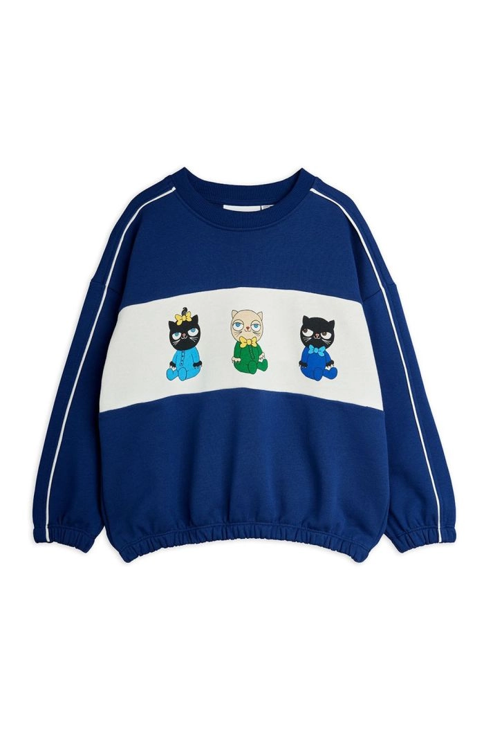 Mini Rodini Minibabies panel sweatshirt Blue_1
