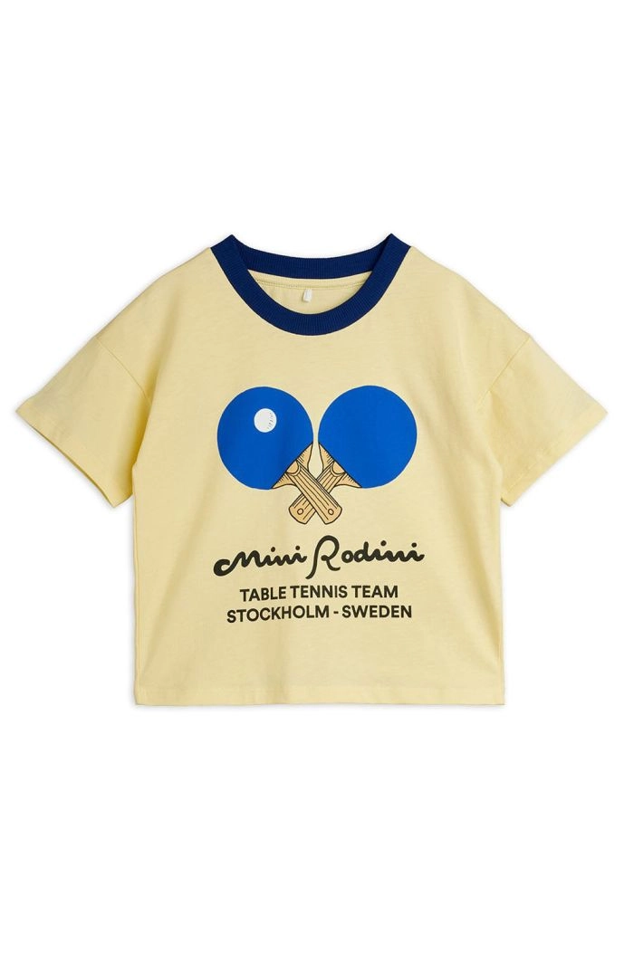 Mini Rodini Table tennis contrast rib sp T-shirt Yellow_1