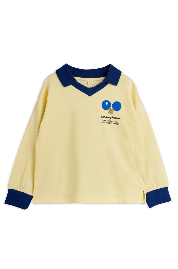 Mini Rodini Table tennis sp collar longsleeve top Yellow_1