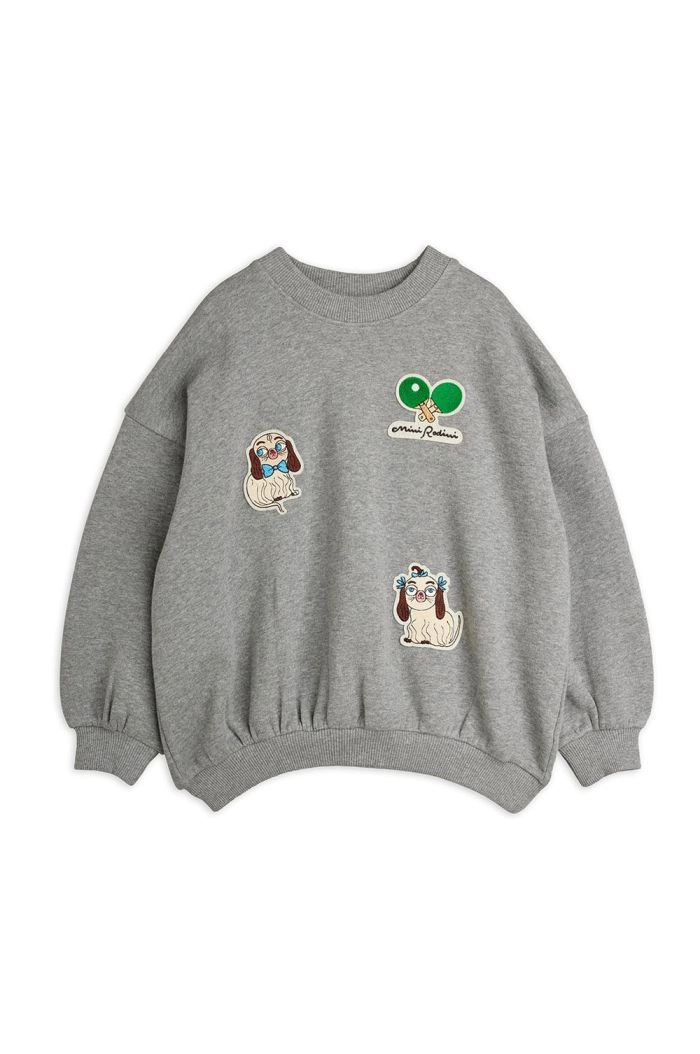Mini Rodini Minibabies patches sweatshirt Grey melange_1