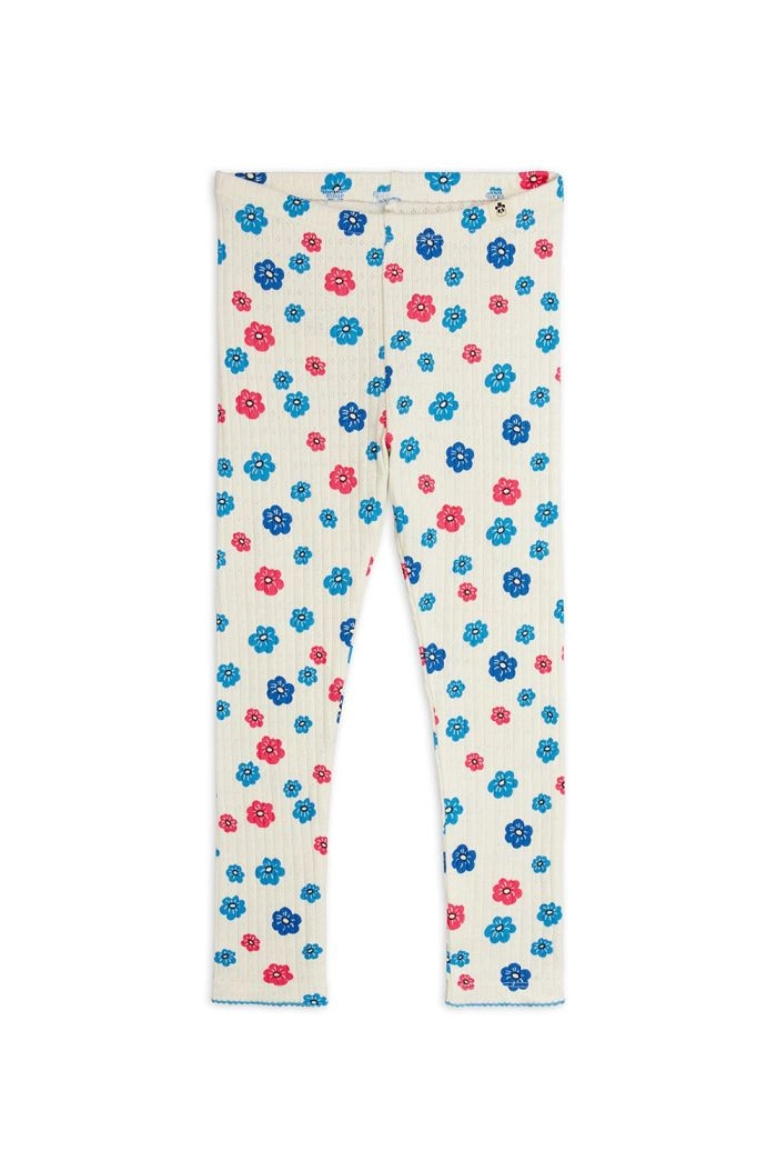 Mini Rodini Flowers all-over pointelle leggings Multi_1