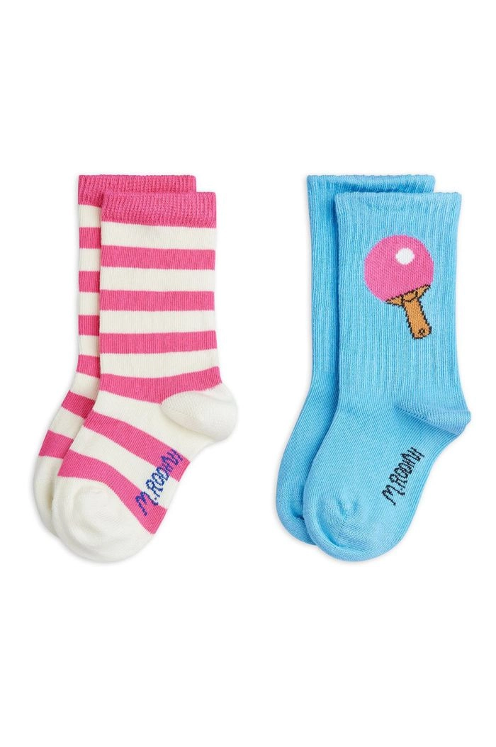 Mini Rodini Table tennis 2-pack socks Multi_1