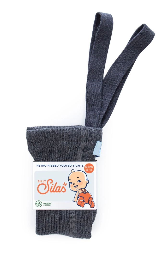 Silly Silas Cotton tights with braces Dark Grey Blend_1