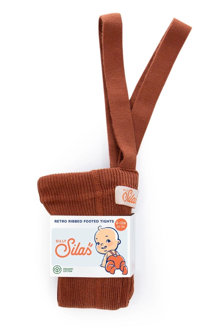 Silly Silas Cotton tights with braces Cinnamon_1