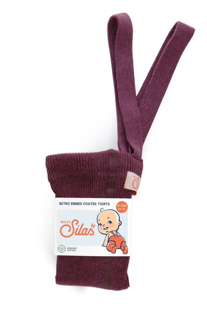Silly Silas Cotton tights with braces Fig blend_1