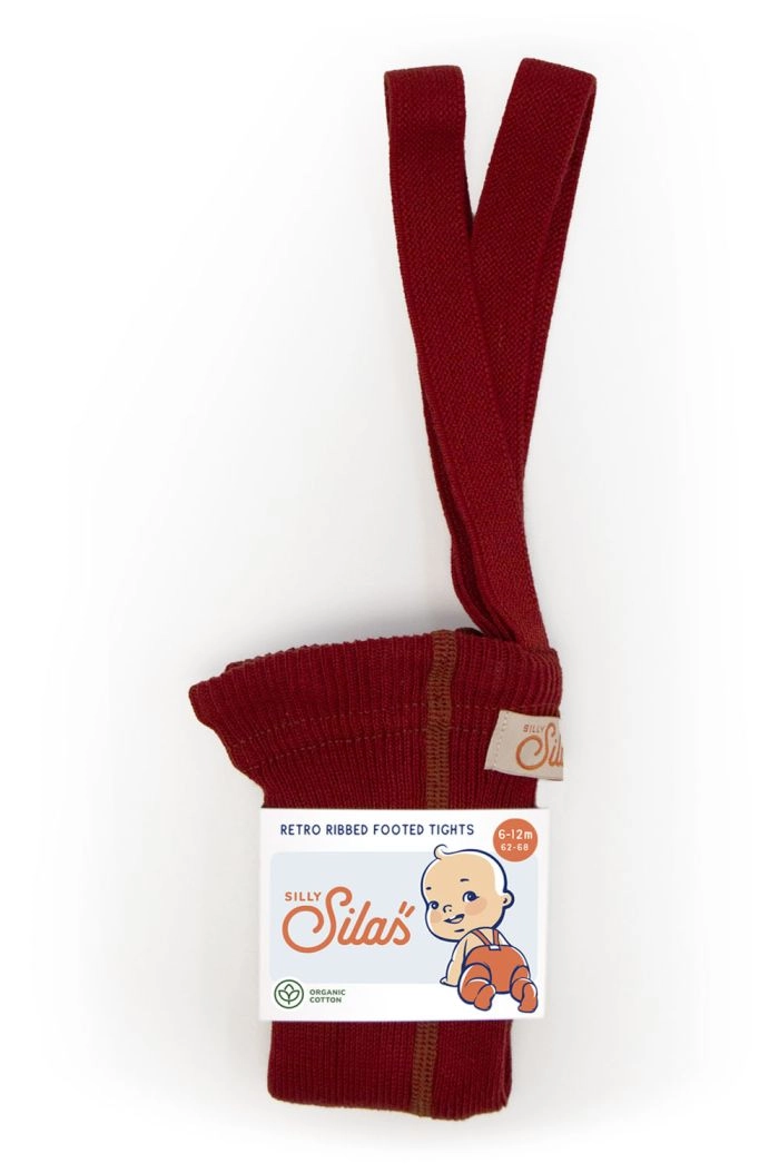 Silly Silas Cotton tights with braces Maple Leaf_1