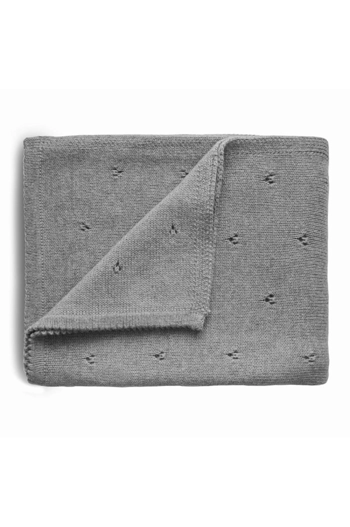 Mushie Blanket Pointelle Gray Melange_1