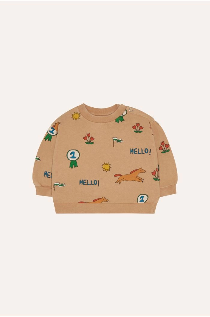The Campamento Horses Allover Baby Sweatshirt Camel_1