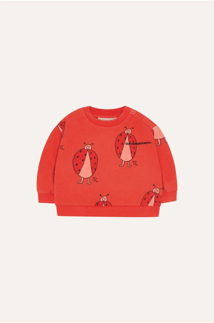 The Campamento Ladybug Allover Baby Sweatshirt Red_1
