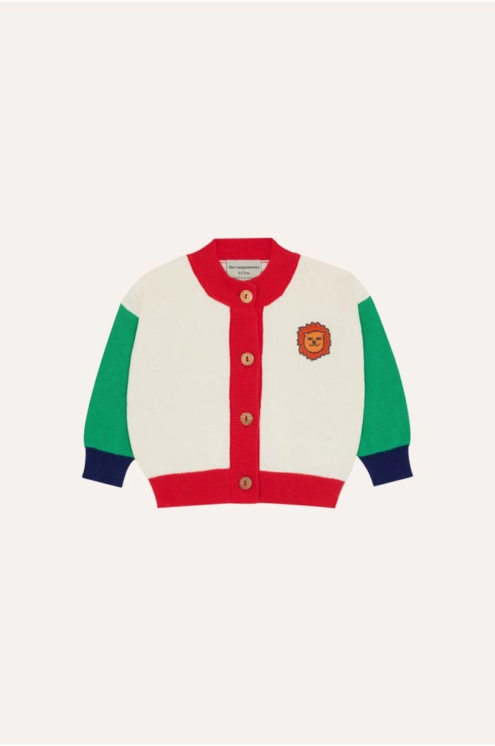 The Campamento Color Block Baby Cardigan ecru_1