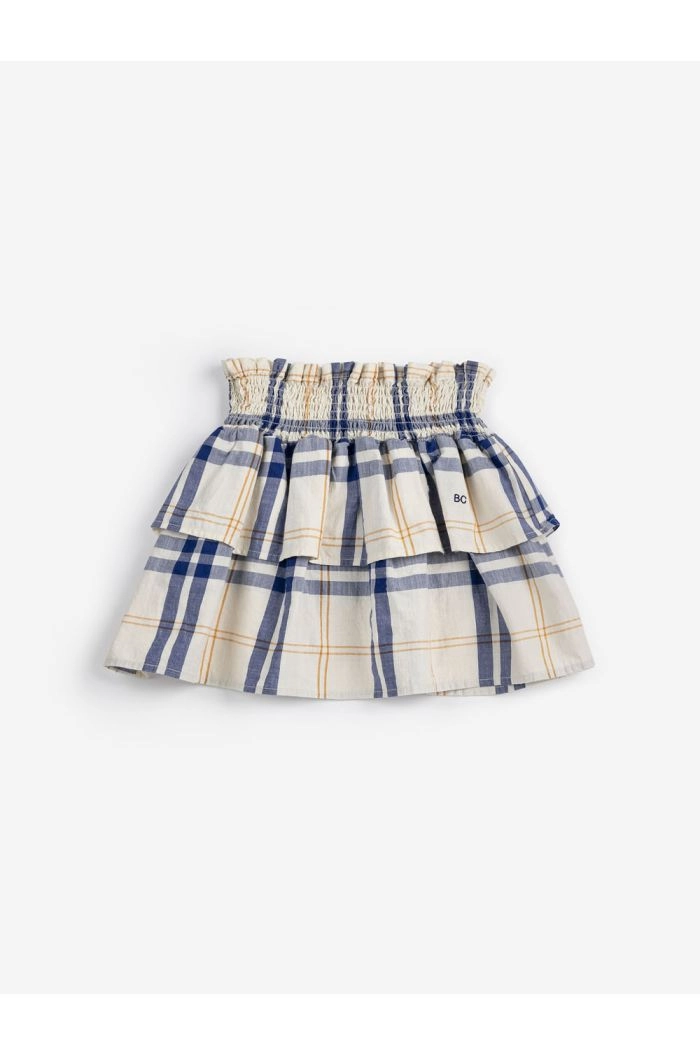 Bobo Choses Fun Tartan woven skirt Offwhite_1