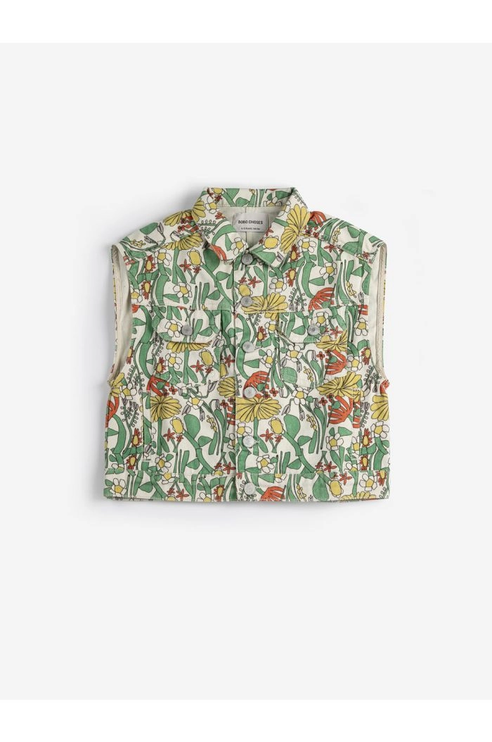 Bobo Choses Color Herbalist all over twill vest Offwhite_1