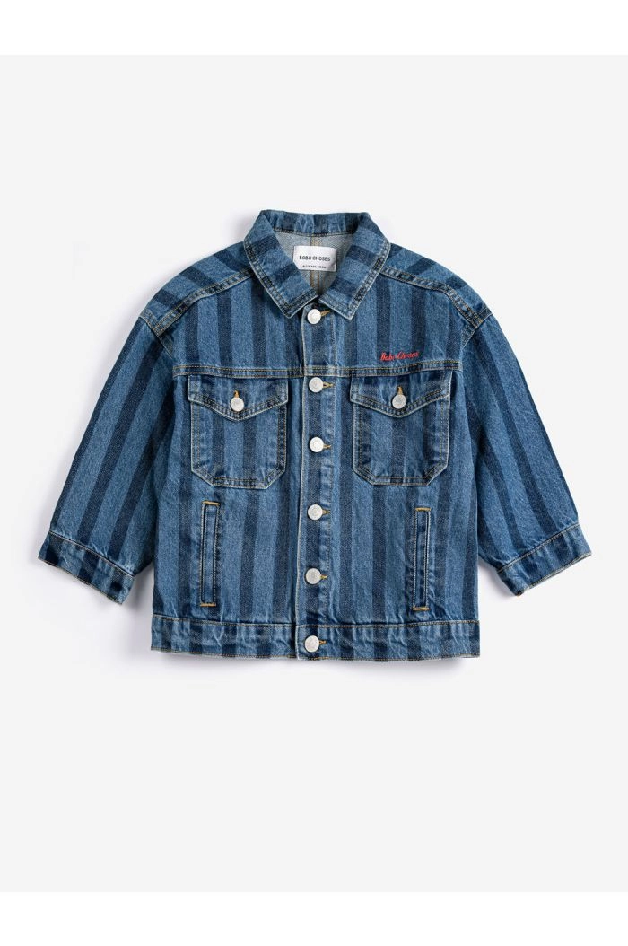 Bobo Choses Bobo Choses Striped denim jacket Navy Blue_1