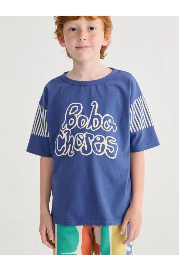 Bobo Choses Bobo Choses By Hand T-shirt Navy Blue_1
