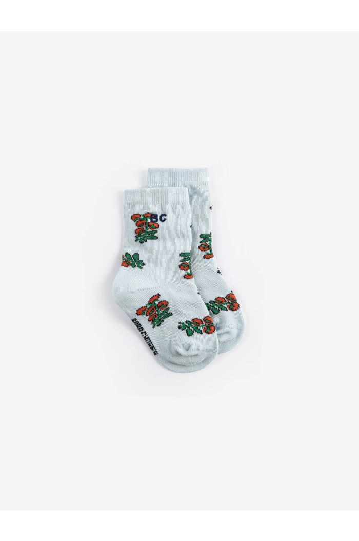 Bobo Choses Juicy Tomatoes all over short socks Light Blue_1