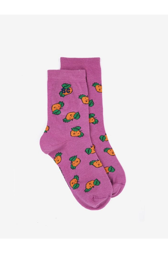 Bobo Choses Tangerine all over short socks Purple_1
