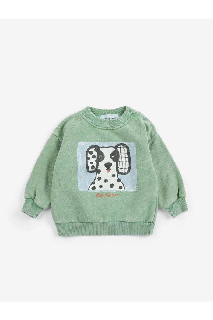 Bobo Choses Van Dog baby sweatshirt Green_1