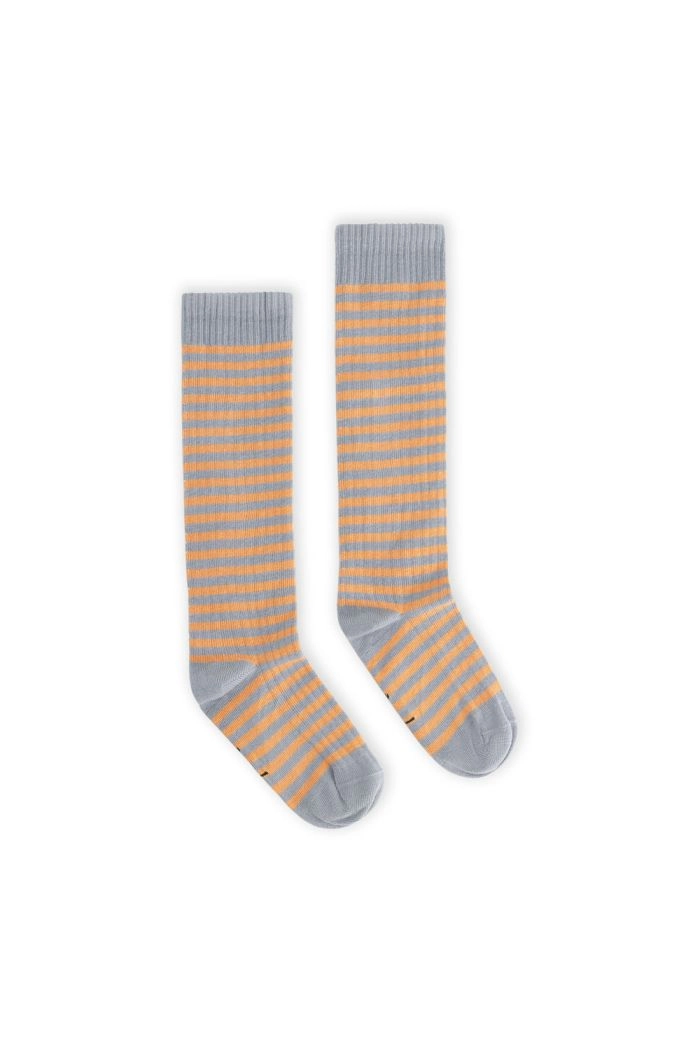 Gray Label Long Ribbed Socks GOTS Stone Grey - Melon_1