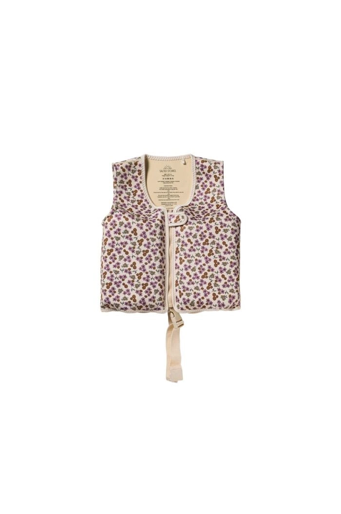 Salted Stories Sparkly Flowers | Floating Vest White Swan_1