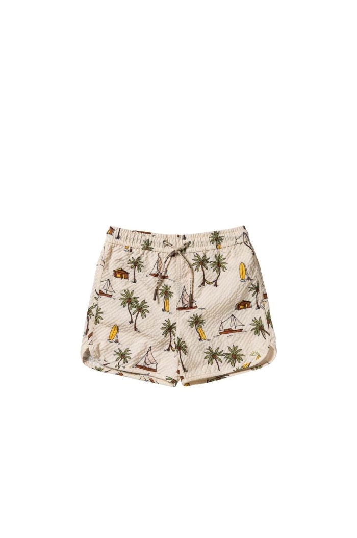 Salted Stories Sailing | Swim Shorts White Swan_1