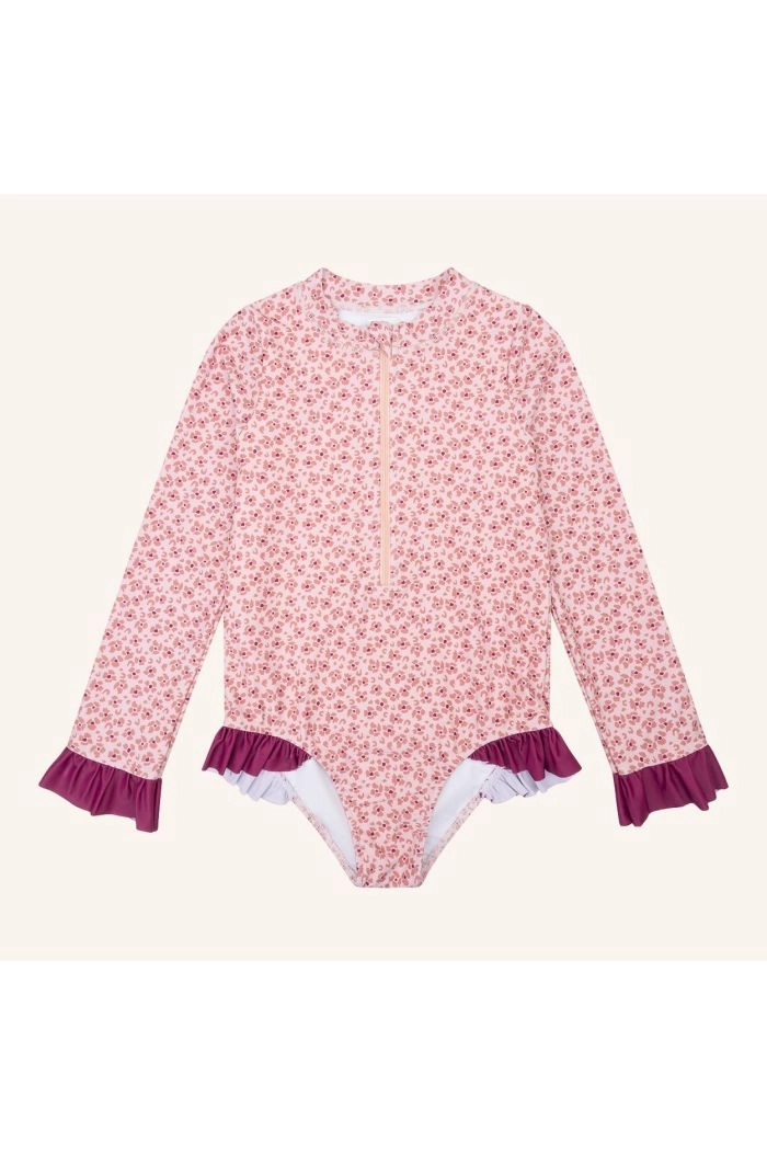Navy Natural Swimsuit Pink Leopard flower_1
