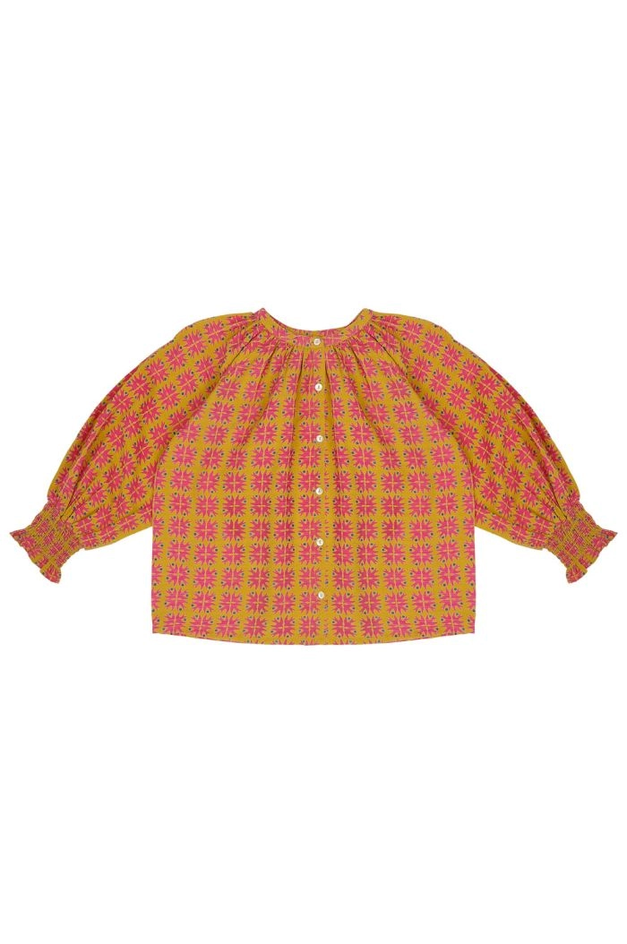 Jenest Cato Blouse Aop Gold Fuchsia_1