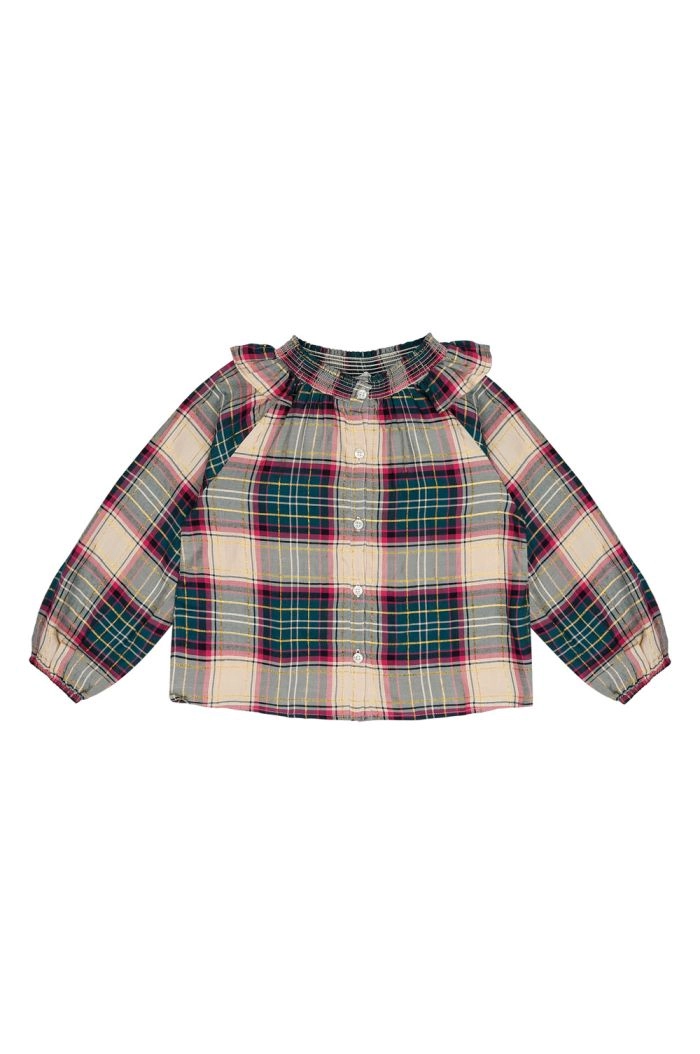 Jenest Clara Blouse Fuchsia Green Check_1