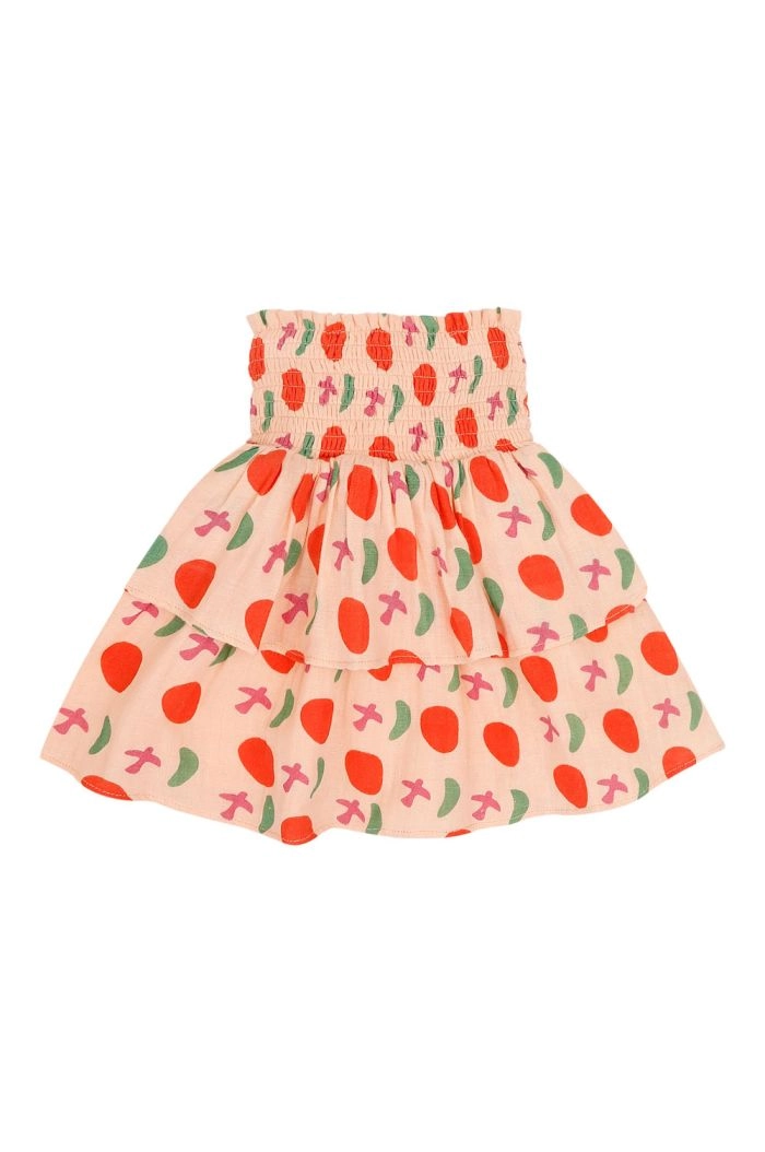 Jenest Elle Skirt Bird Aop Peach Orange_1